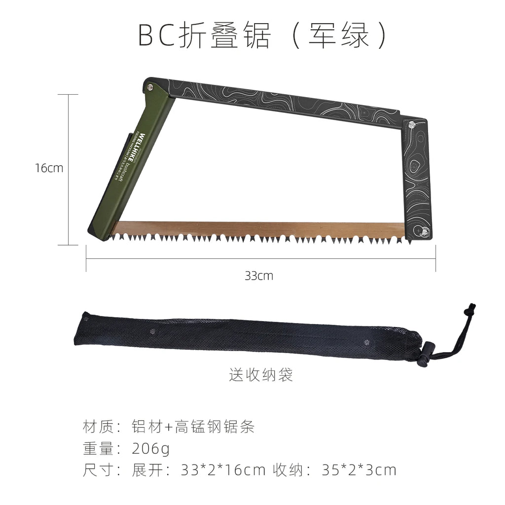 WELLHIKE Outdoor Bushcraft Folding Saw - Multi-Function Hand Saw, Fast-Cutting Steel Blade for Camping & Outdoor Wood Cutting