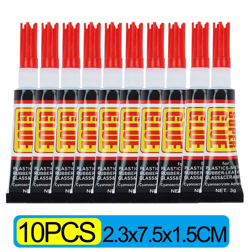 120/10Pcs Liquid Super Glue Wood Rubber Metal Glass Cyanoacrylate Adhesive Stationery Store Nail Gel Instant Strong Bond Leather
