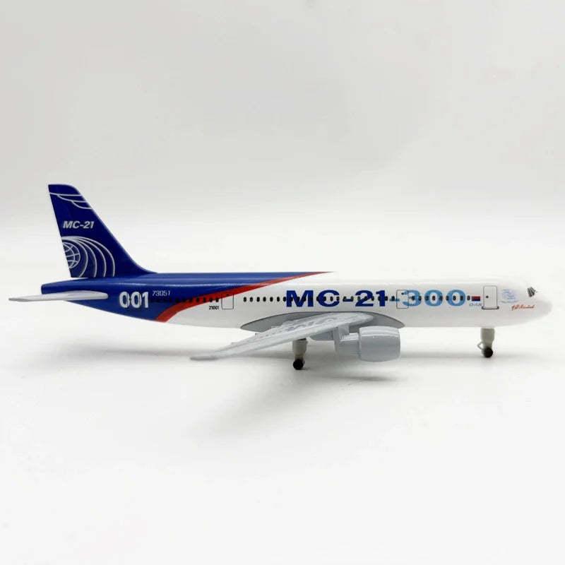 Airplane Toy Russian MC-21 Airlines Die-Cast 20CM Metal Model Plane Toys Souvenir with Plastic Parts for Kids By Aviation Gift