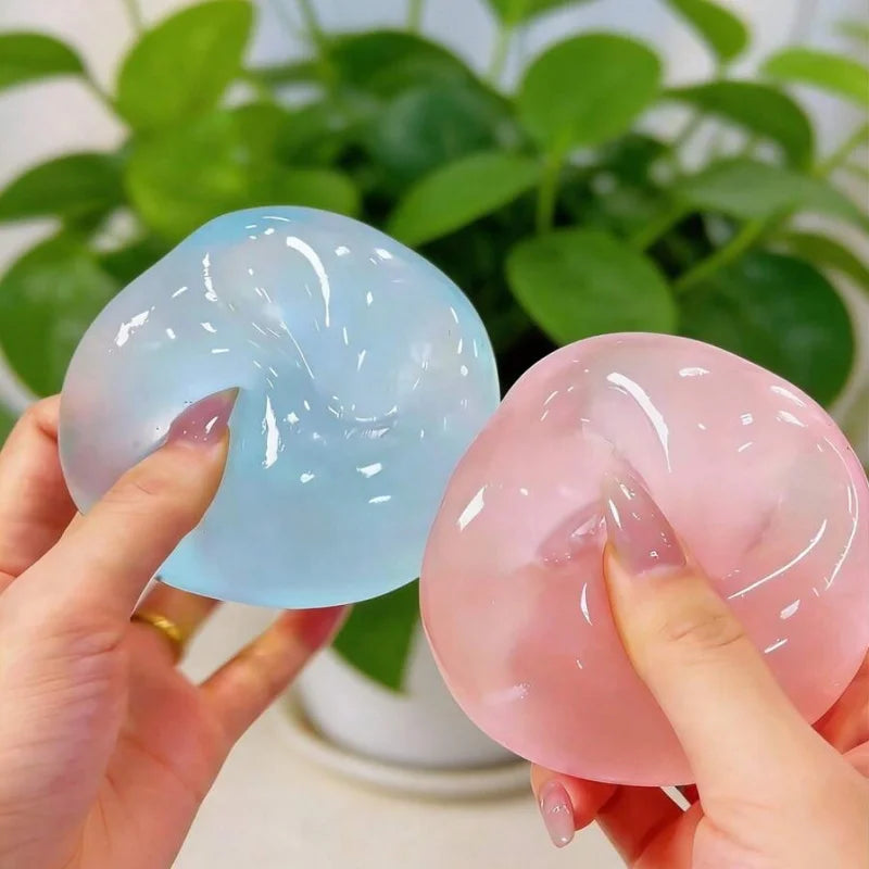 1pcs Moldable Slow Rebound Blue Coconut Oil Handmade Squeezing Ball 6cm Round Malt Stress Relief Squeeze Toy