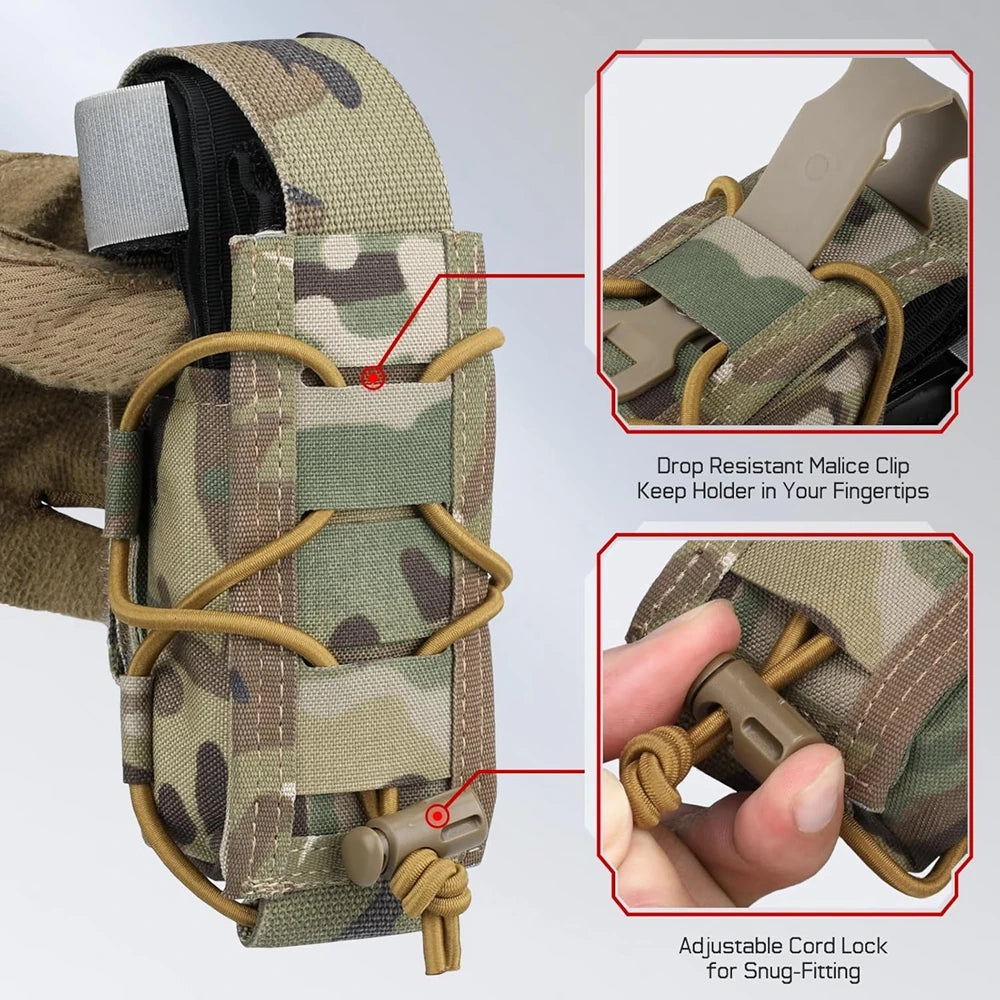 MOLLE Tourniquet Holder IFAK TQ Holder Tactical Medical Pouch Holster First Aid Kit Cross Patch/Bungee Cord with tourniquet