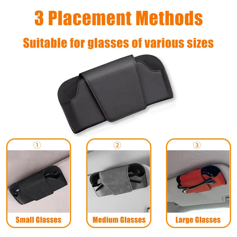 SEAMETAL Magnetic Suede Car Glasses Case Magnetic Sunglasses Holder Anti-Scratch Sun Visor Eyeglasses Protection Storage Case
