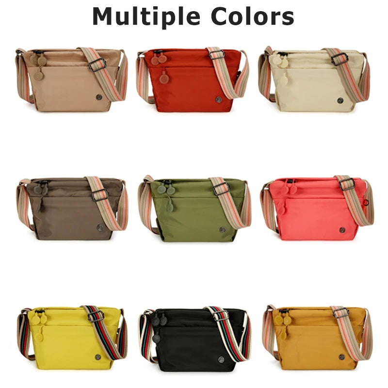 Chic Ultra-light Nylon Crossbody Bags for Women, Designer Bag-Lightweight, Zipper Closure, Adjustable Wide Strap, Cotton Lining
