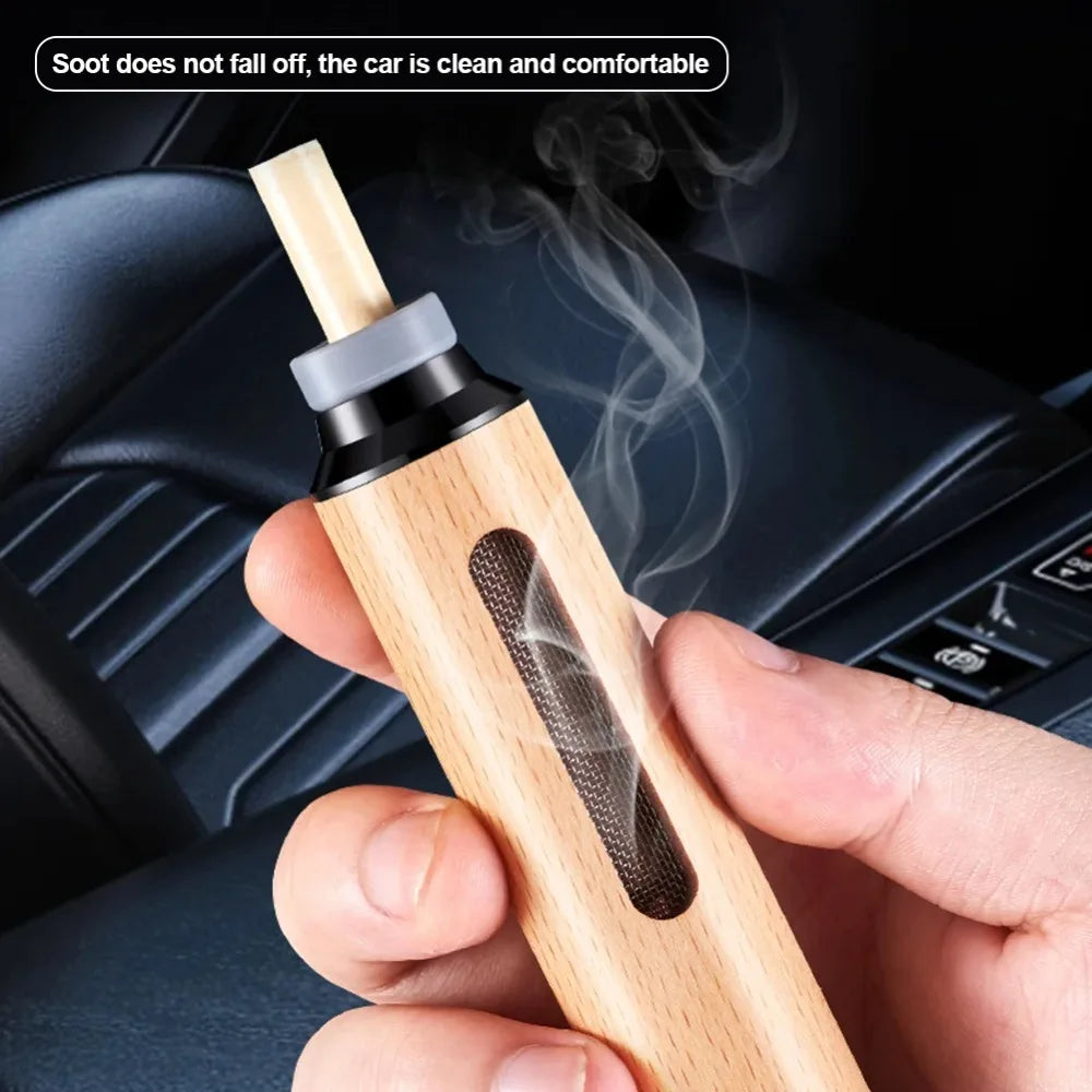 Portable Car Ashtray Easy Cleaning Splash-proof Multi-function Wooden Car Ashtray Detachable Car Office Smoking Accessories
