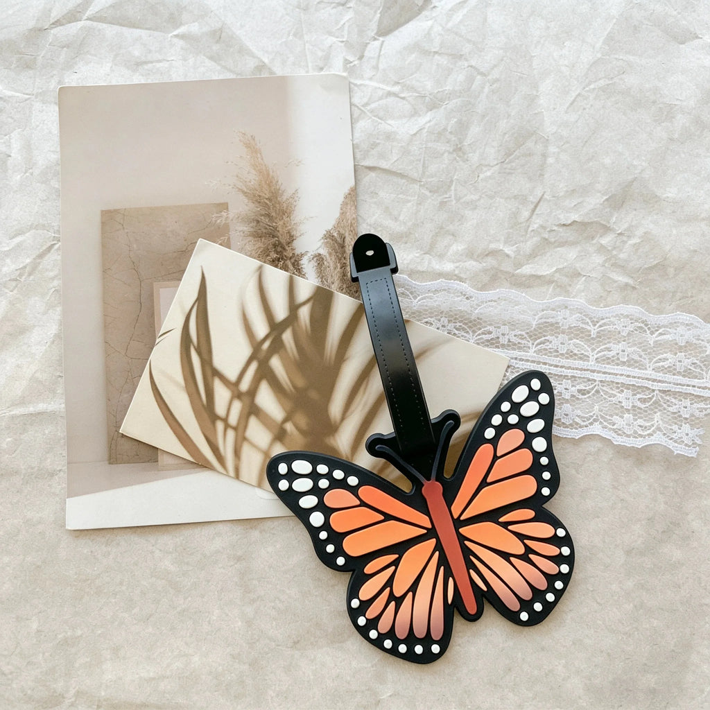 Aesthetic Gradient Butterfly Silicone Luggage Tag, Anti-Lost Name Information Tag, Travel Suitcase Backpack Identification Hangi