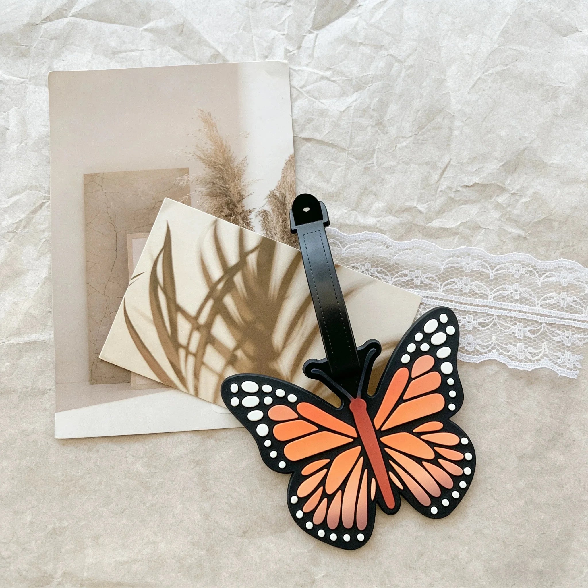 Aesthetic Gradient Butterfly Silicone Luggage Tag, Anti-Lost Name Information Tag, Travel Suitcase Backpack Identification Hangi
