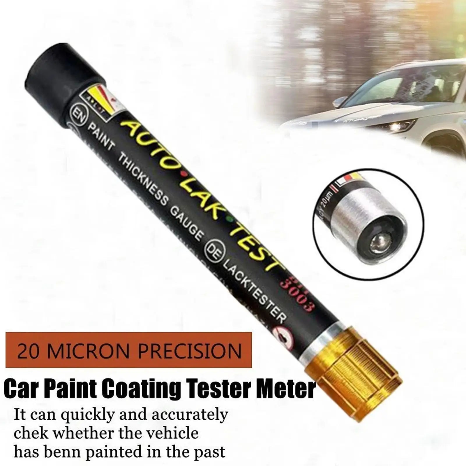 1PC Paint Thickness Tester With Magnetic Tip Scale Indicator Portable Car Paint Coating Tester Meter Coat Crash Check Test