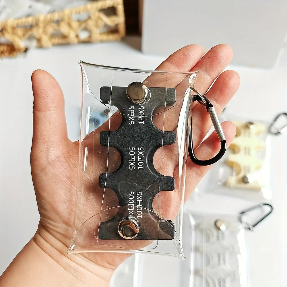 1PCS Japanese coin clip, change storage bag, portable wallet, anti loss clip, travel transparent card bag