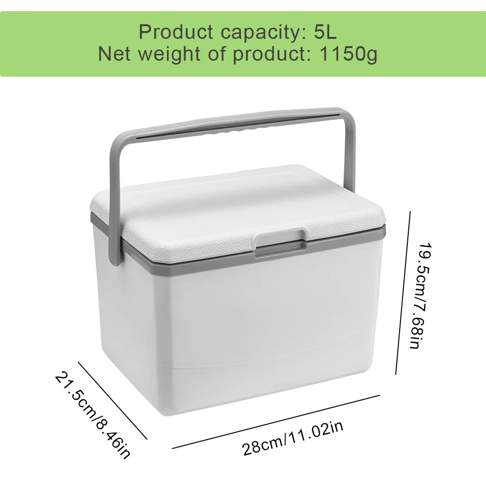 5L Insulated Portable Cooler with Handle Camping Car Refrigerator Heat Preservation Food Storage Cooler Box for Beach Picnic