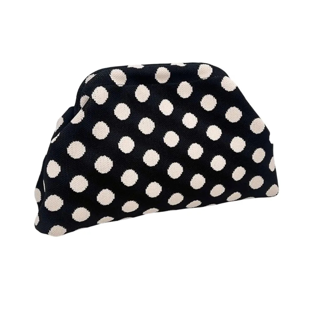 Casual Polka Dot Clutch Bag Portable Colorblock Dumpling Clutch Large Capacity Handbag Women