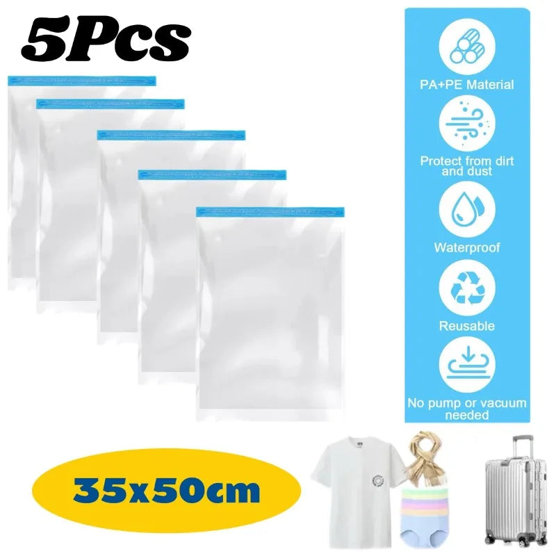 Thickened Vacuum Hand Roll Storage No Need for Pumping Compression and Sorting Bag Portable for Home Use Travel Luggage Clothing