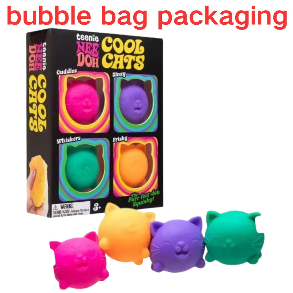Schylling NeeDoh Mini Set Nice Cube & Mini Cat &Sports Ball Slow Rebound  Sensory Toy Stress Relief Mystery Blind Box Party Gift