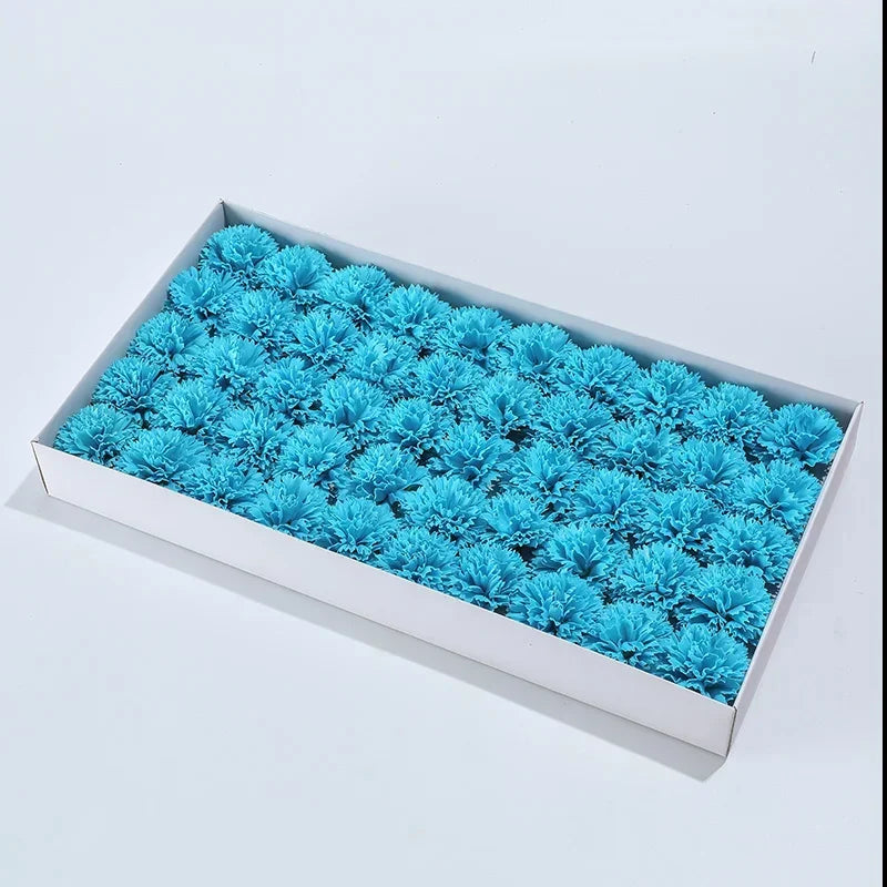 50Pcs Carnation Flowers Head for DIY Bouquet Craft-Long-Lasting Fragrant  Artificial Blooms Valentine's/Mother's Day Home Decor