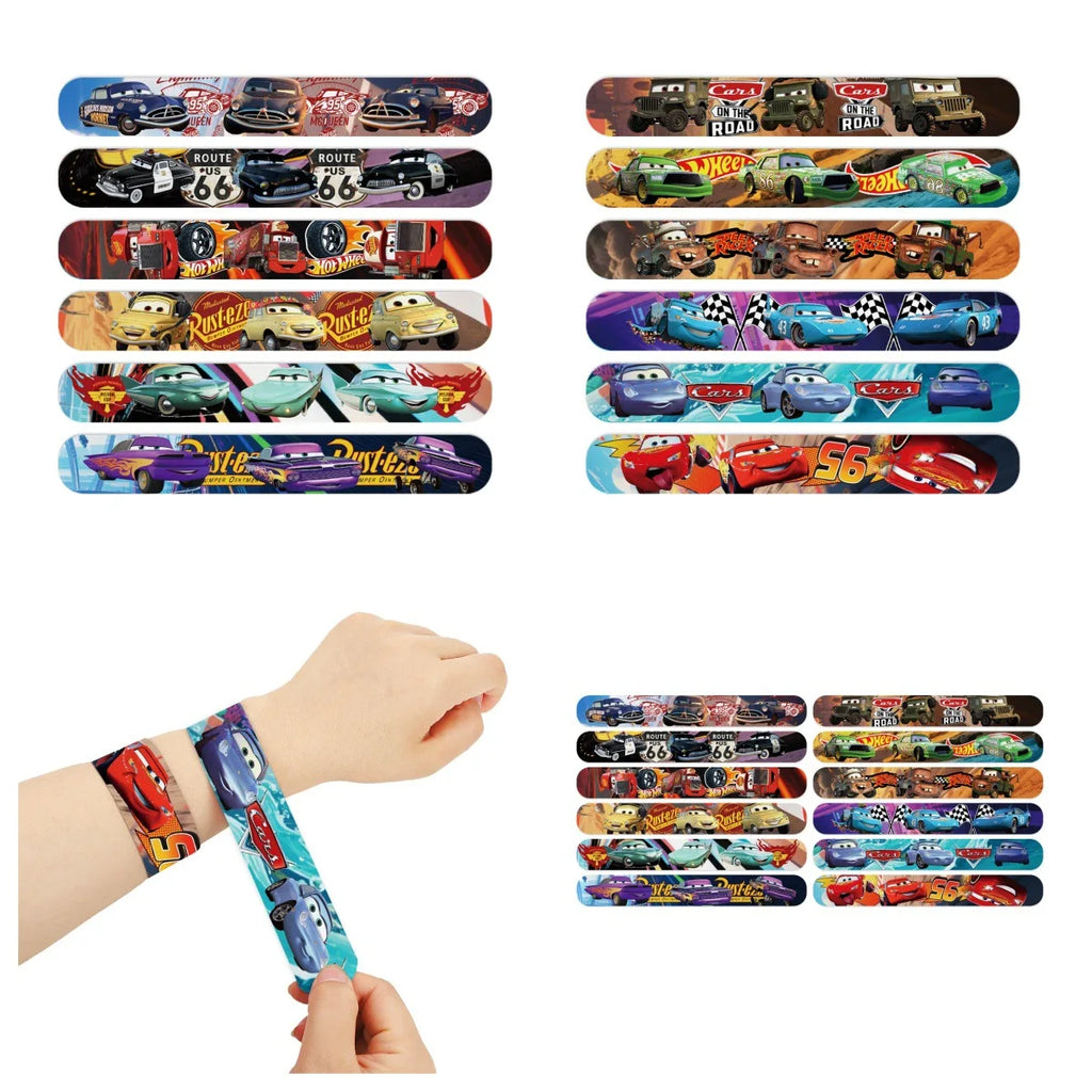 Race Car Party Favor Braclet Stamp Keychain Popcorn Box Party Decoration Cupcake Dessert Tower Kids Birthday Celebrations Favor