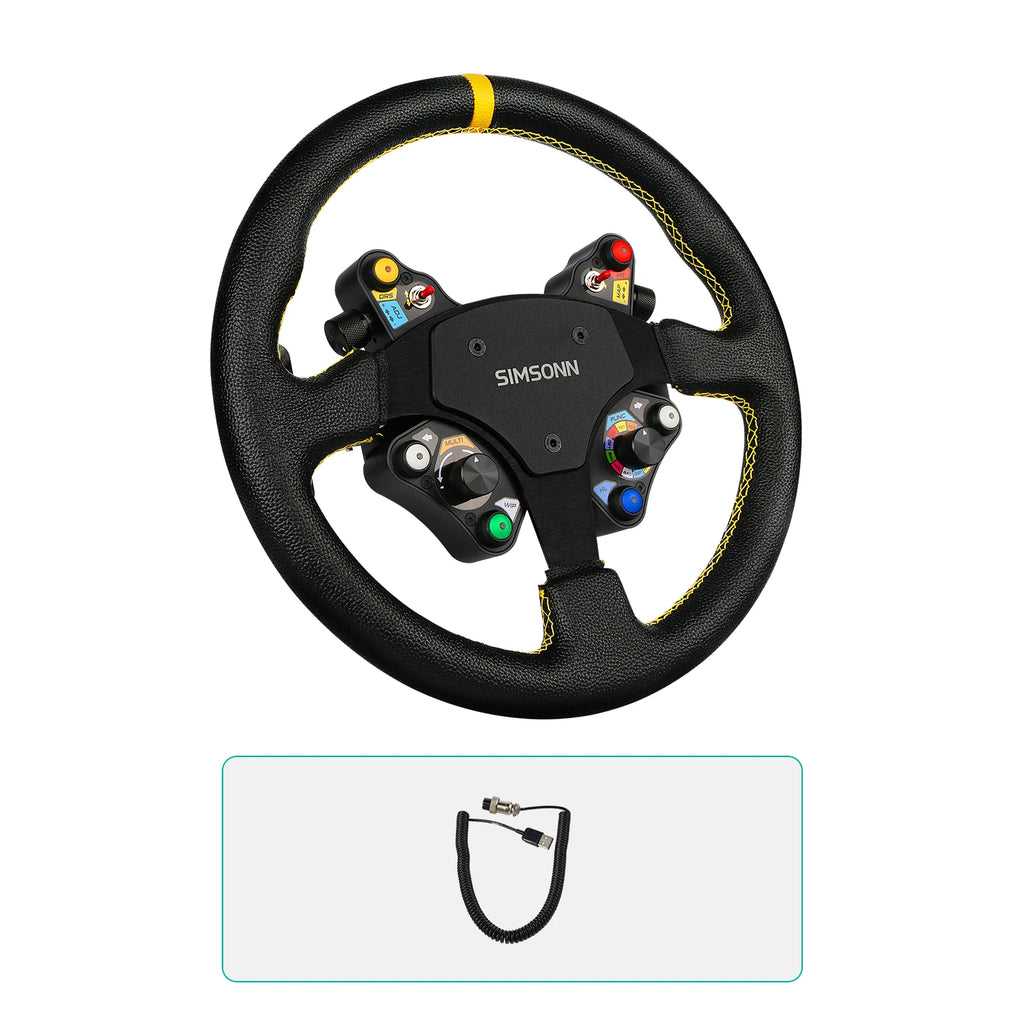 Simracing Steering Wheel Control PC Racing Wheel Led Button Joystick Gaming Paddle Shifter for Logitech G29 Thrustmaster TH8A