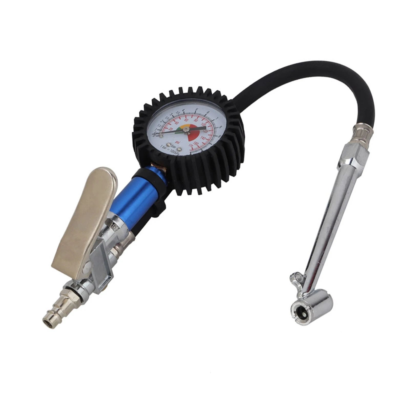 Inflator Gun Tire Inflator Gauge Pump Gun 12  Self clamping Tire Inflator with Air Pressure Gauge and Quick Air Connector