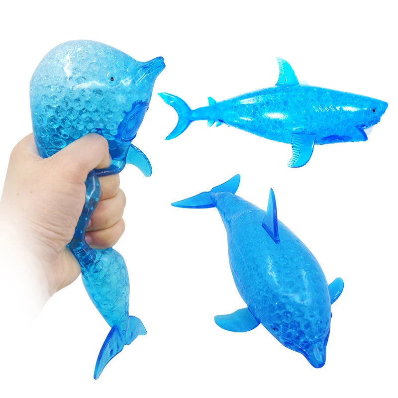 Squishy Shark Stress Balls Dolphin Squeeze Ball Stretchy Stress Squish Ball Sea Animal Squeeze Squishy Toys for Kids Adults