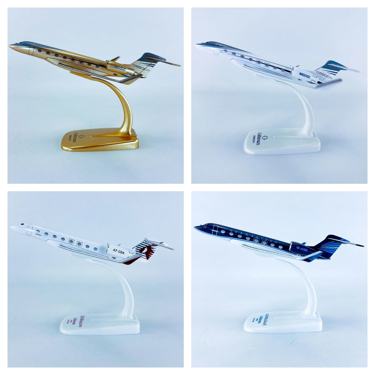 16cm 1/200 Scale Business Jet Gulfstream G650 Diecast Metal Airplane Model Toy Kits with Stand for Collections Displays or Gift