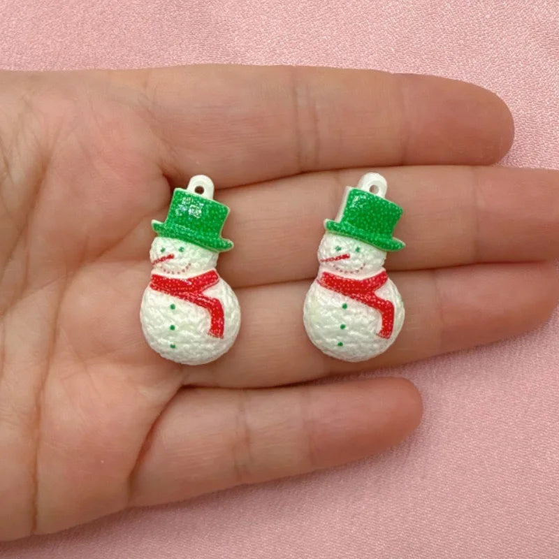 20pcs Christmas atmosphere decoration, pink snowflake pentagram Christmas tree resin hanging decoration