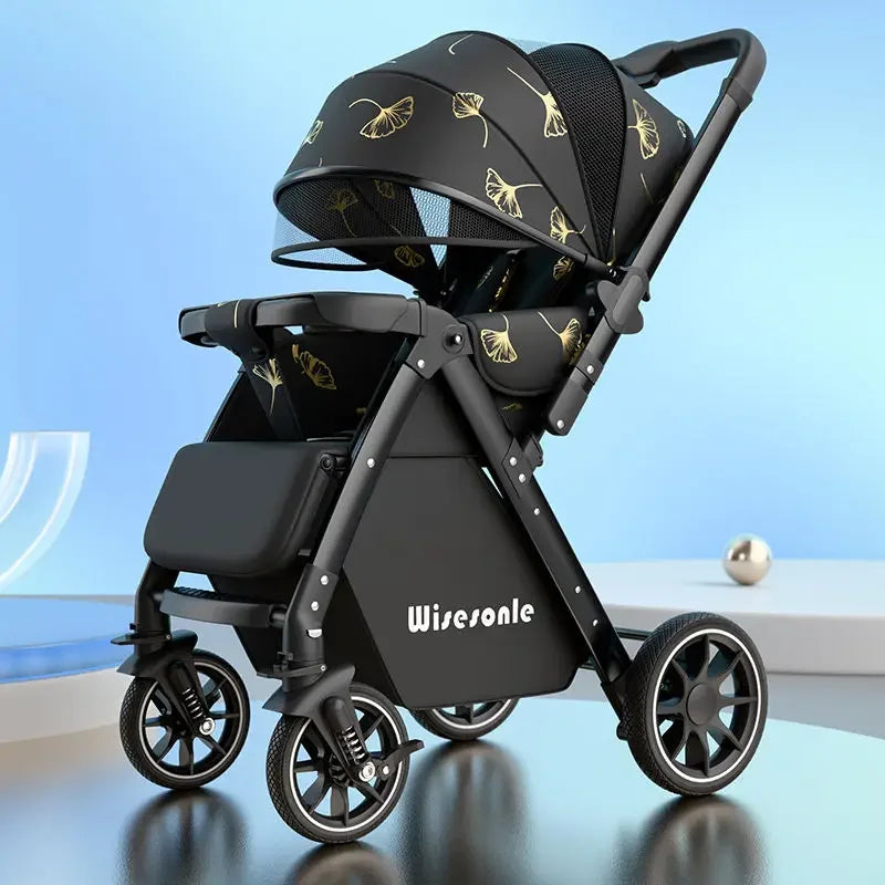 Lightweight baby stroller, high landscape stroller,can sit or lie down in both directions,suitable for babies aged 0-5 years old