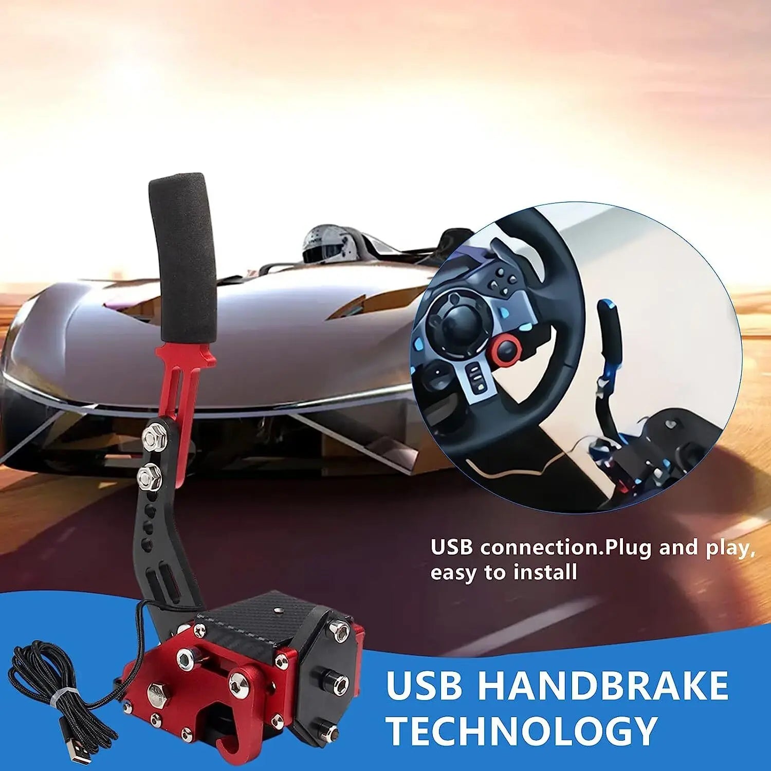 64 Bit USB PC Handbrake SIM Fit for Racing Games G25/27/29 T500 T300 G923 G920