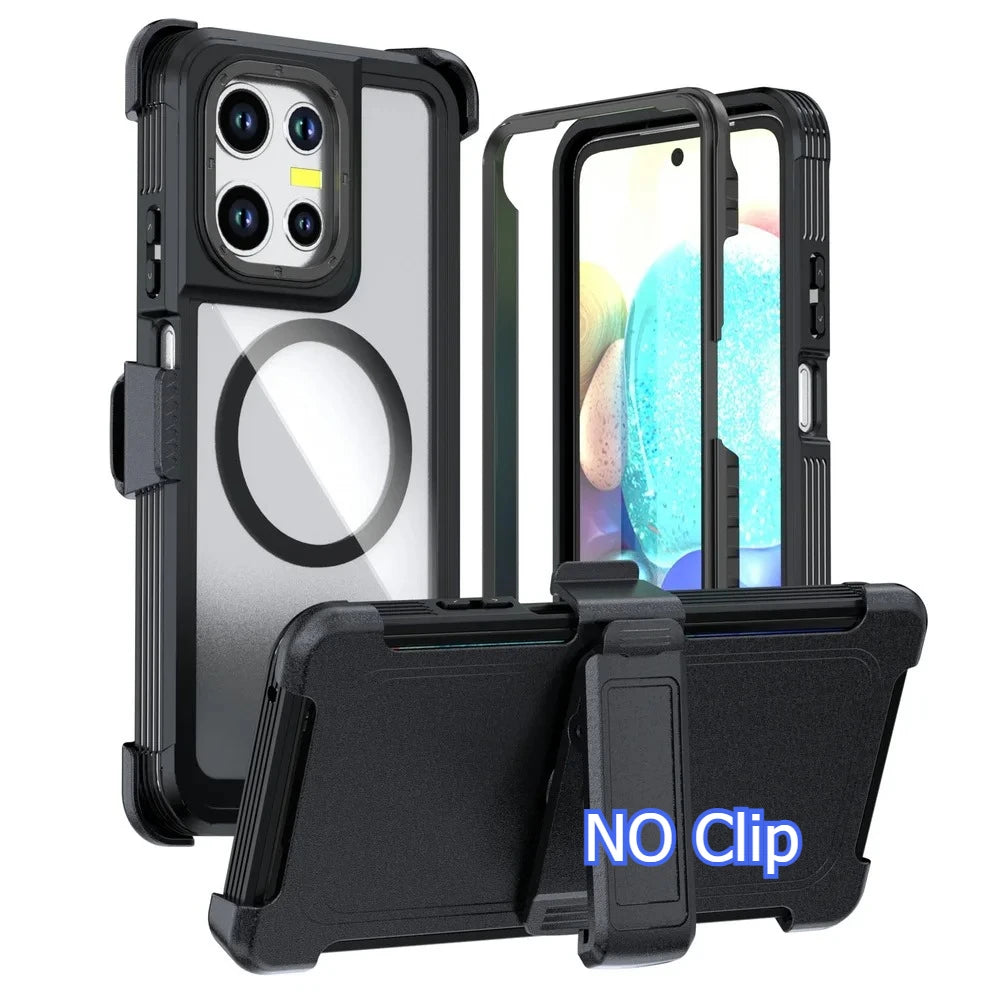 Heavy Duty 3 in 1 Magnetic Case For Motorola Moto G Power Stylus 5G Play 2026 2025 2024 Anti-Shock Kickstand Belt Clip Cover