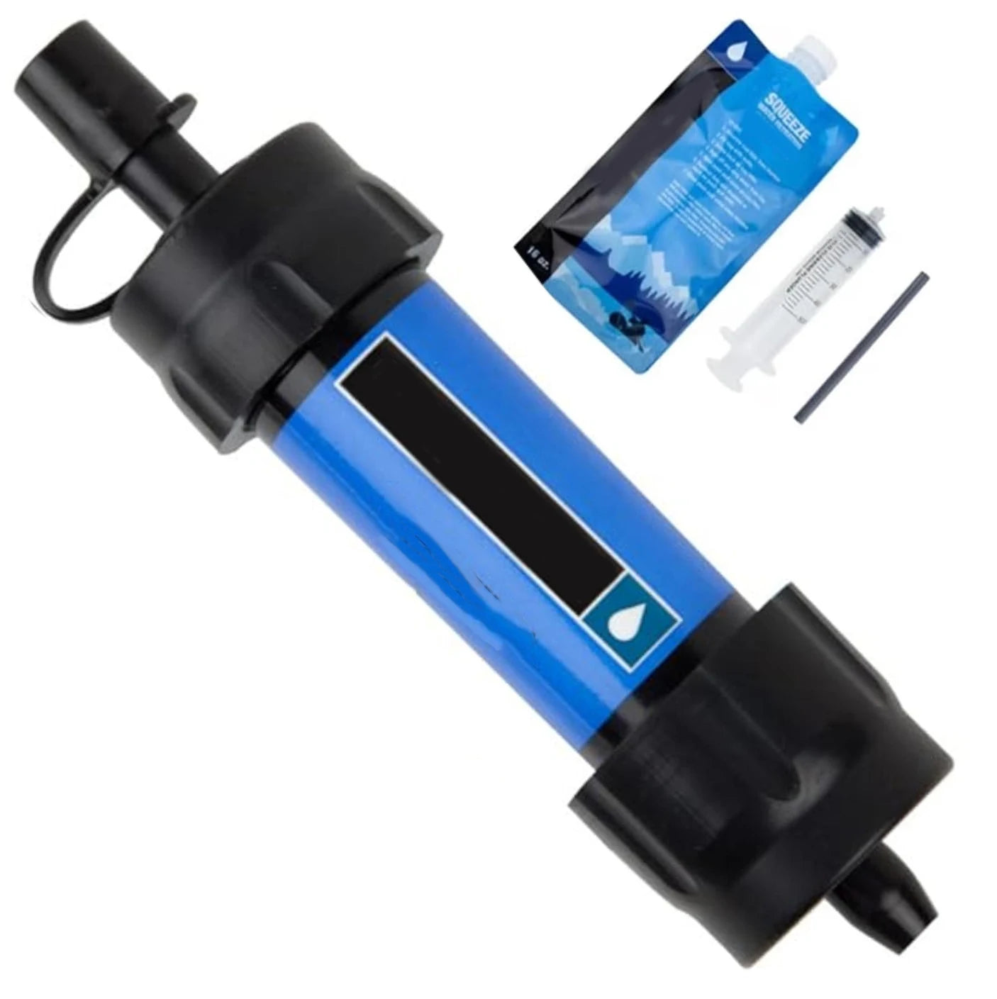 Outdoor Water Filter Straw Water Filtration System Emergency Water Drinking Purifier Sucker Travel Camping Hiking Survival Tools