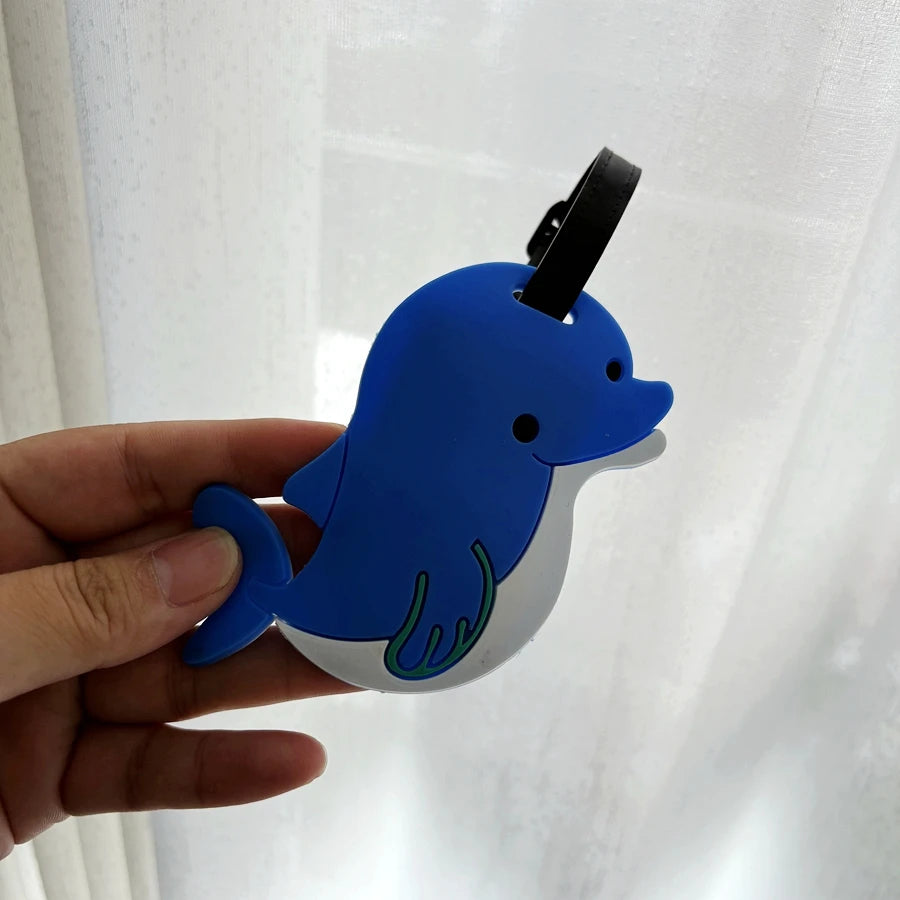 1/2pcs Dolphin Ocean style luggage tag, hang tag, travel bag accessories, personal belongings anti loss, name identification, ID