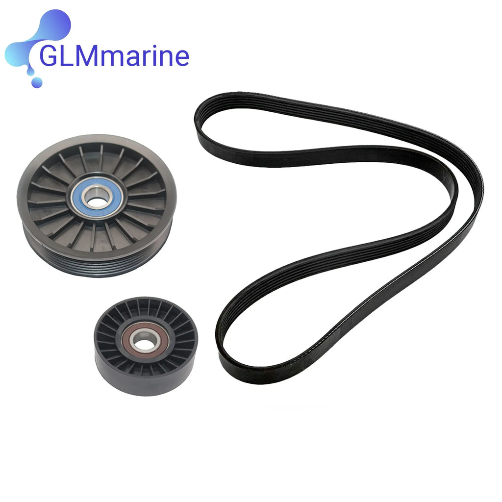 For Mercruiser V6 V8 Serpentine Belt Idler PULLEYet 8M S6500024 4.3-6.2 L MPI Pulleys w/ Belt 862087A1 865598 864625T 865615Q03