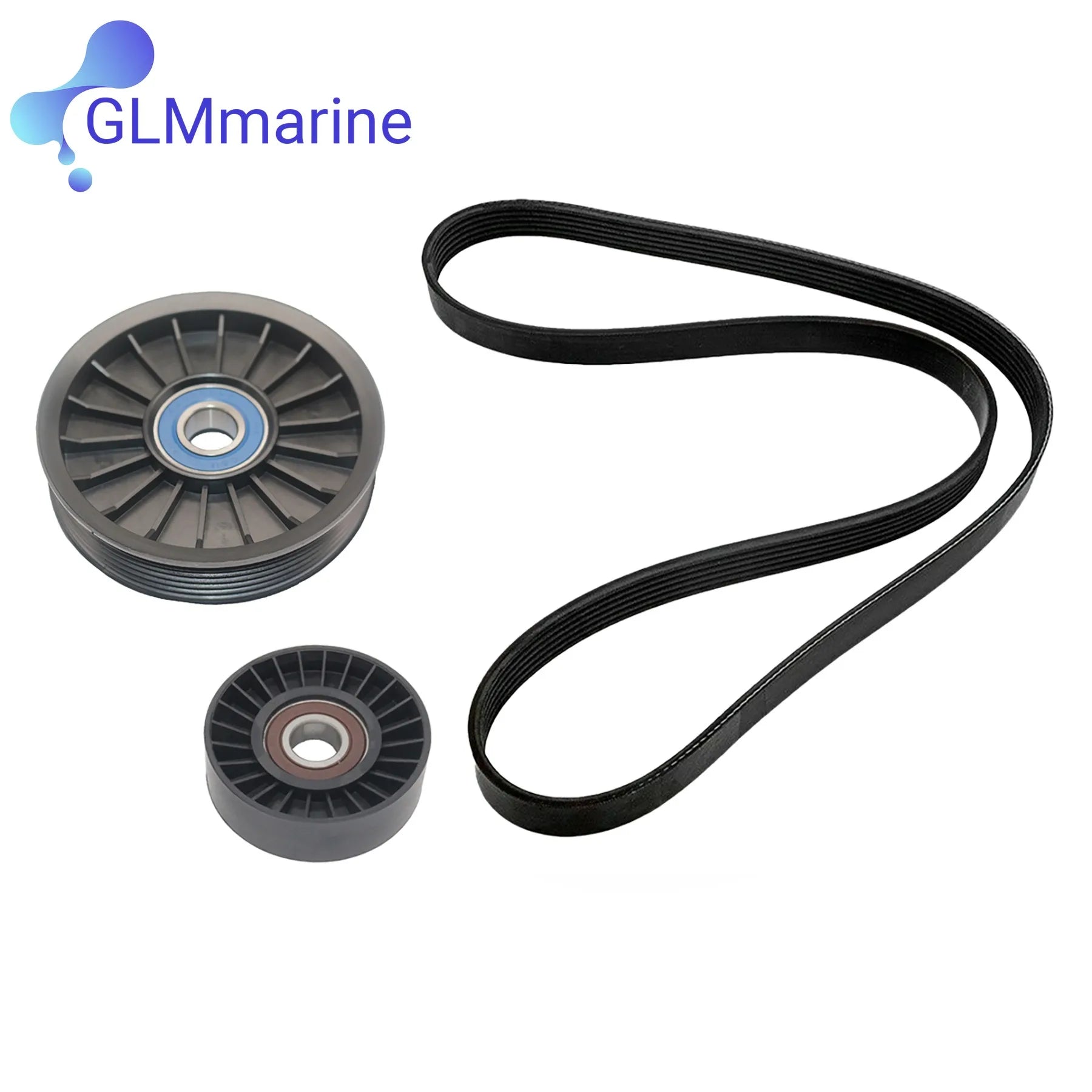 For Mercruiser V6 V8 Serpentine Belt Idler PULLEYet 8M S6500024 4.3-6.2 L MPI Pulleys w/ Belt 862087A1 865598 864625T 865615Q03