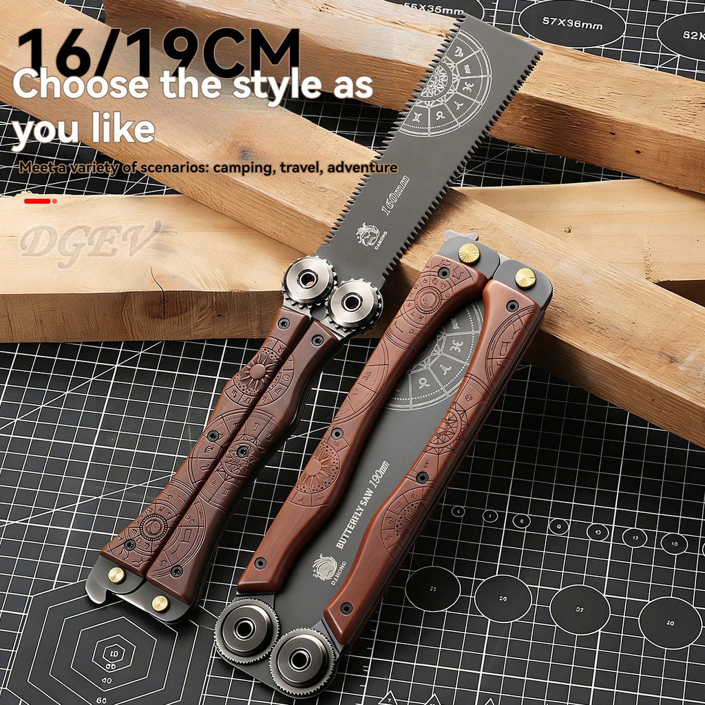 DGEV 1pcs Double-sided Folding Saw Hand-held Logging Saw Outdoor Camping Gardening Woodworking Tool