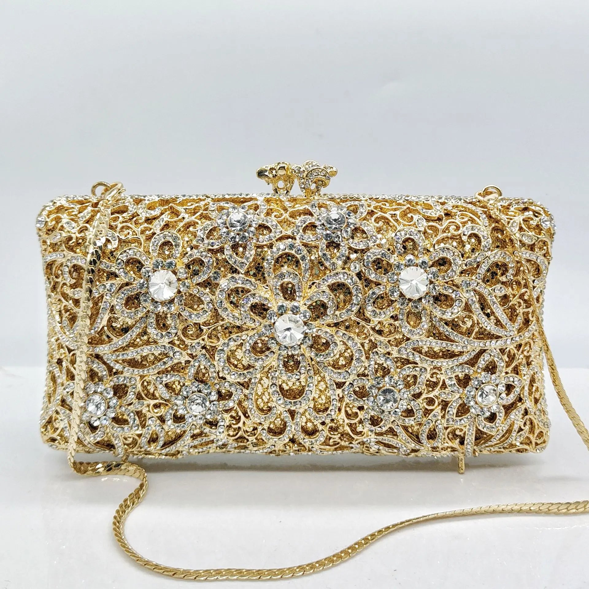 Sparkling Party Bags Luxury Banquet Wedding Engagement Full Diamond Crystal Bag Girl Birthday Photo Clutch Bag Rhinestone Purse