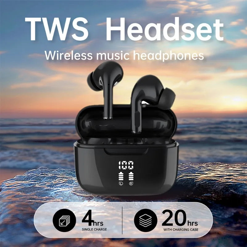 Wireless Bluetooth Earphones HIFI Stereo Sound ENC Headphones Power Display Earbuds For XIAOMI Samsung TWS Music Headset