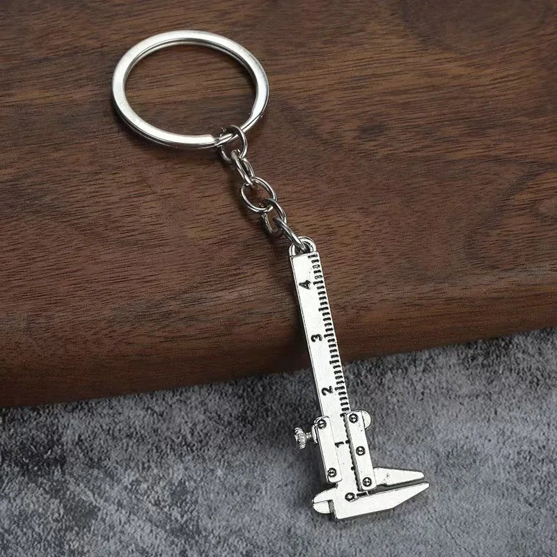 Mini Vernier Caliper Pocket Key Chain Keyring Ornaments Small 3D Movable Precision Measure Tool Accessories Slider Ruler Alloy