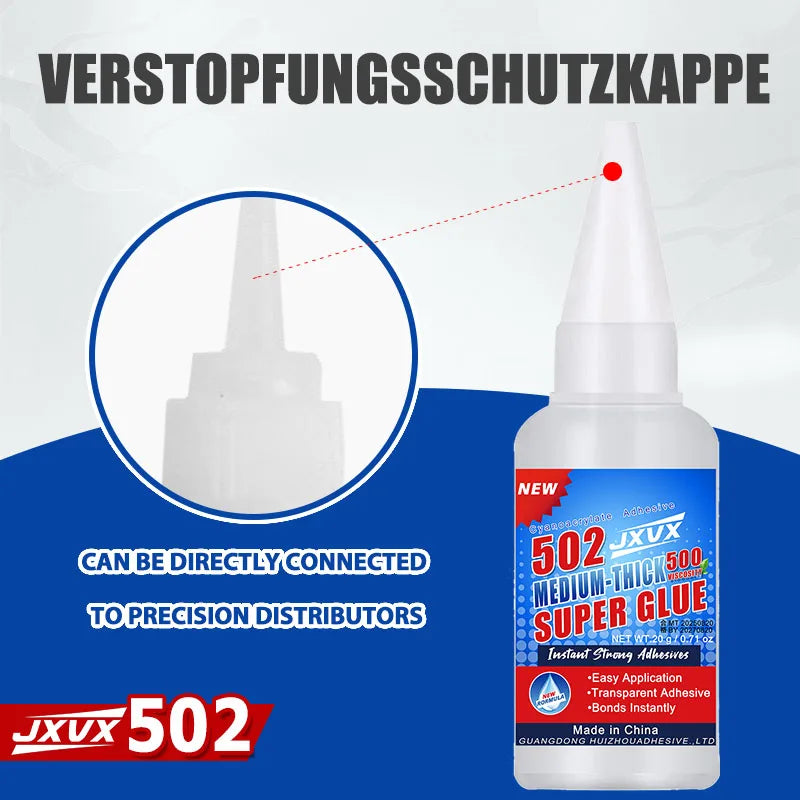 JXVX 1-5pcs Professional 502 Super Glue Extra Strong Fast Instant Adhesive Cyanoacrylate Quick Dry Instant Strong Bond Adhesive Hardware Metal Cars Wood Craft Hobby Seconds Bond.