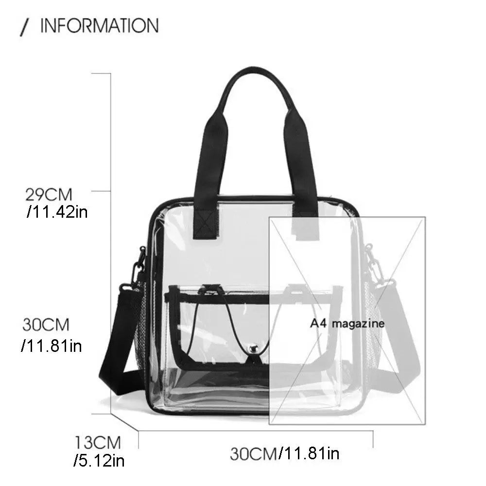 Large Capacity Transparent Crossbody Bag Waterproof Lightweight Washing Storage Bag Single Shoulder Sports Tote Bag