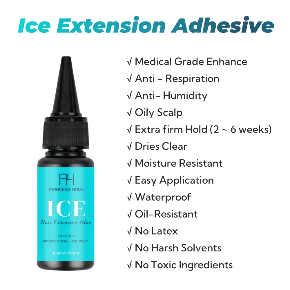 Ice Hair Extension Glue Gel Kit for Cold Bonding Hair Extension Custom Logo Four Bottle Bond Glue Adhesive and Remover Kit