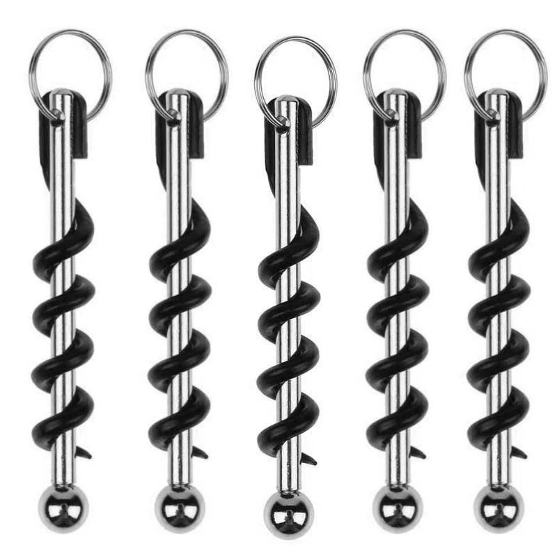 1/3/5pcs Red Wine Bottle Opener Cork Screw Bottle Corkscrew with Ring Keychain Mini Party Bar Kitchen Tools