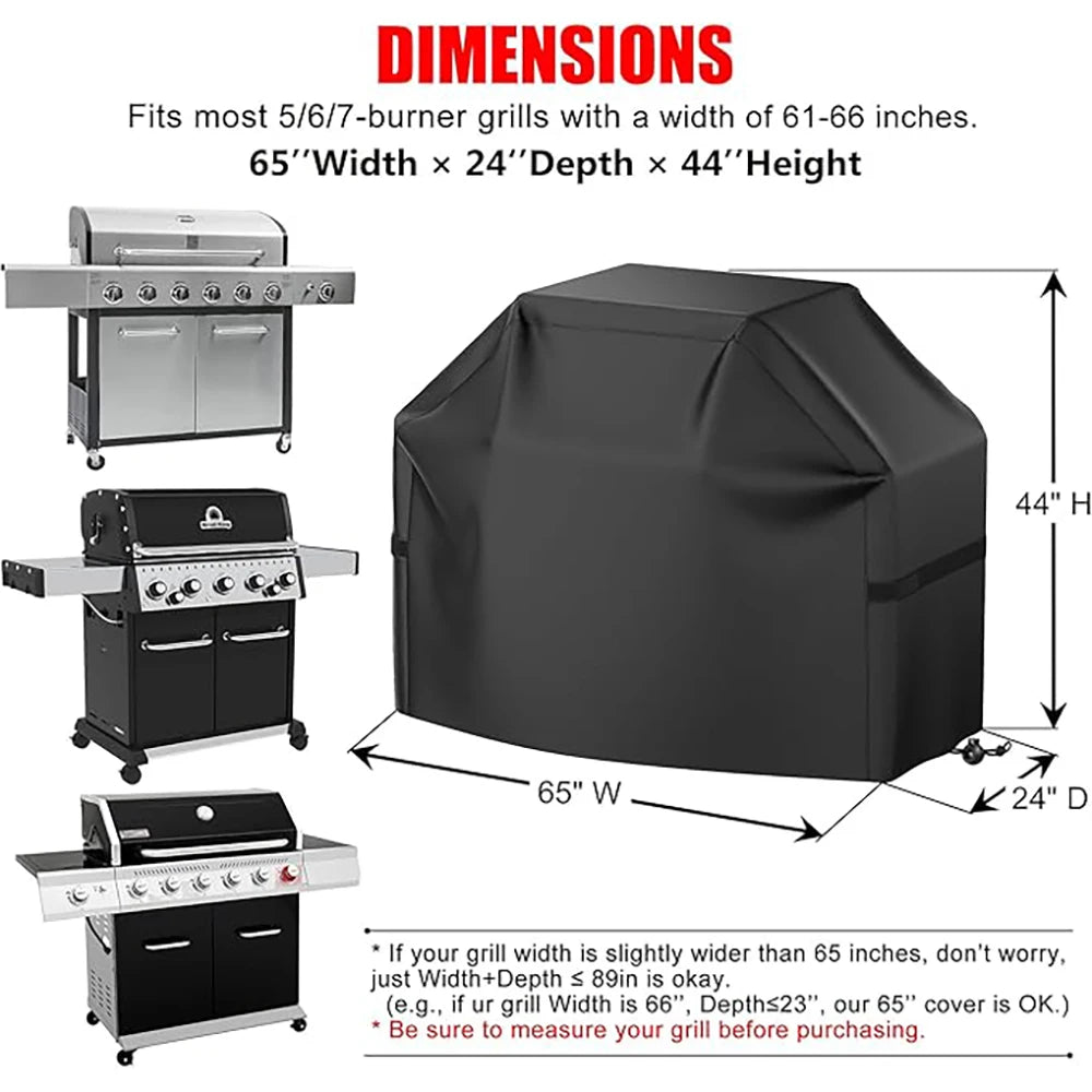 22-72 Inch BBQ Cover Waterproof Anti-UV, Fade Resistant Grill Cover with Hook-and-Loop Straps, Fits Most Gas Grills
