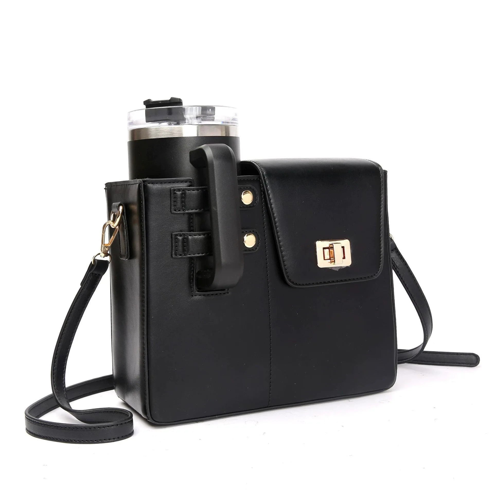 Crossbody Water Bottle Carrier Bag Portable Multifunctional Single Shoulder Storage Pouch Travel Daily Carry Organizer