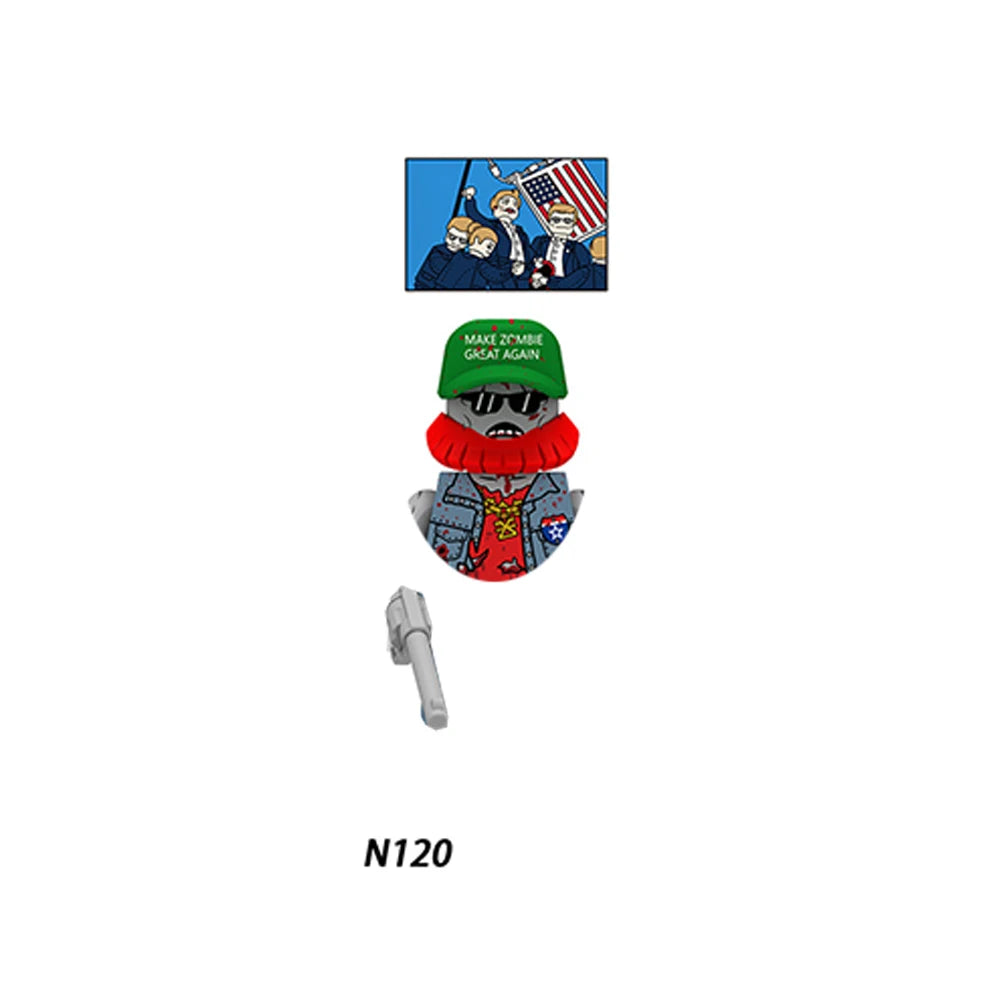 WM839 Horror Movie Zombie Building Blocks Bricks Dolls Mini Action Toy Figures Assemble Blocks Kids Gifts