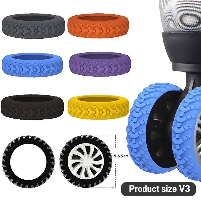 8-Piece Luggage Wheel Protective Cover Silent Silicone Cover And Universal Noise Reduction Accessories Thicken Texture Silicone