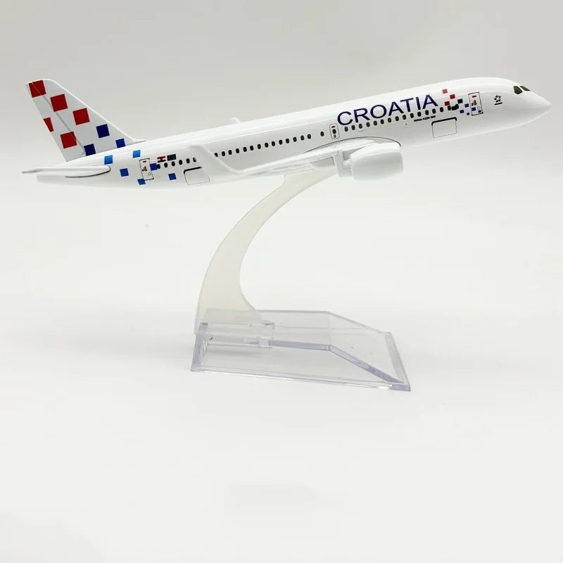 16cm Aviation Plane Croatia Airways A220 Alloy Replica Aircraft Model Adults Fun With Base Airplane Toy Collection Gift Display