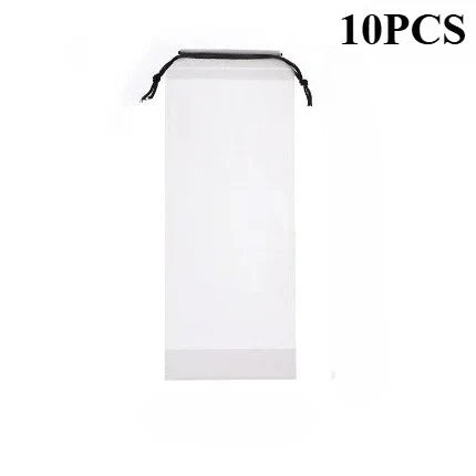 10pcs Beam Mouth Waterproof Umbrella Storage Bag Plastic Bag Drawstring Bag Translucent Bag Out Storage Vehicle-mounted Wet Bag
