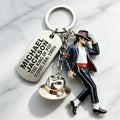 Michael Jackson Keychain, Classic Dance King Pendant Key Ring, Fashion Singer Key Chain, Creative Gift for Men Women