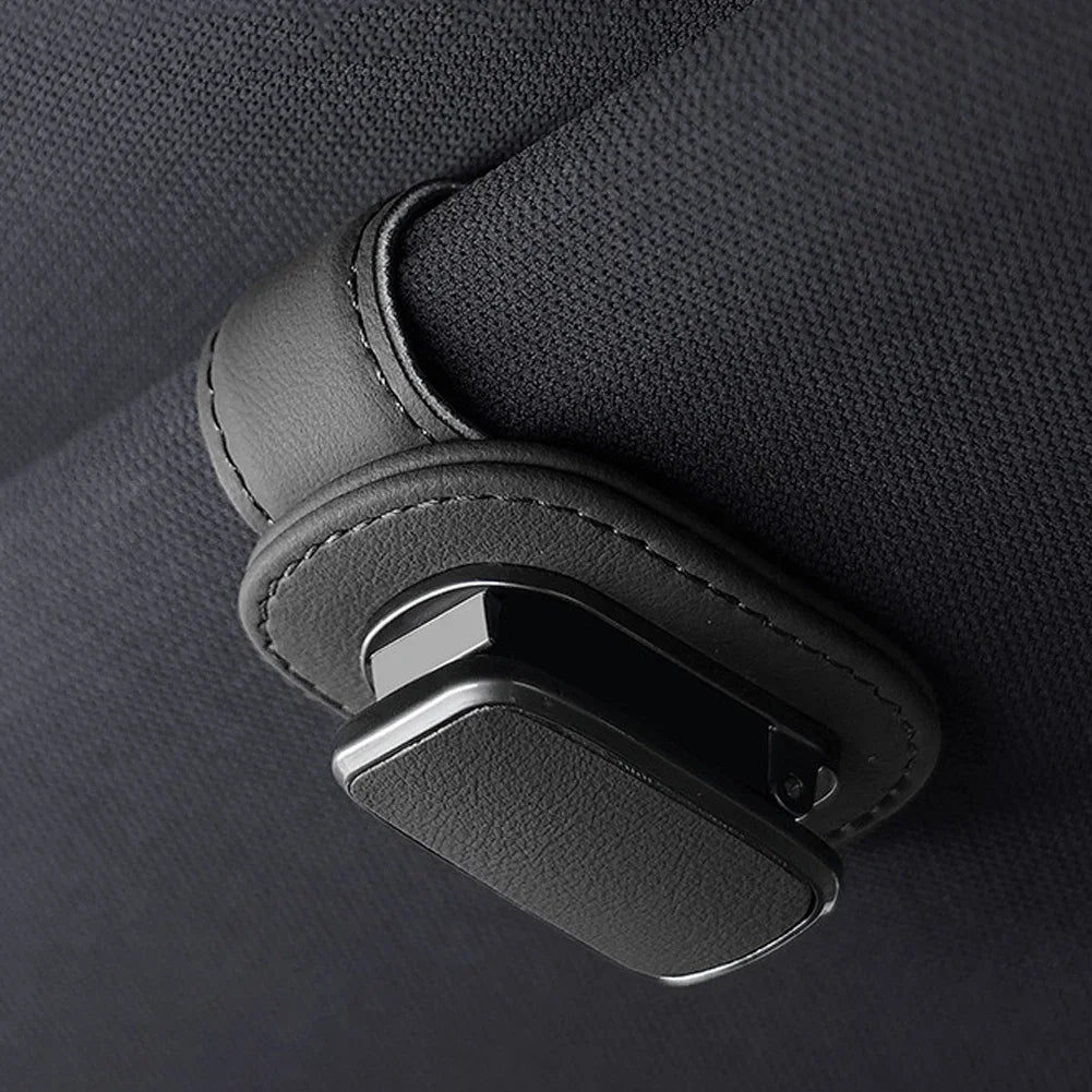 Car Eyeglass Storage Clip Card Ticket Holder Super Fiber Leather Sun Visor Sunglasses Holder Auto Interior Accessories