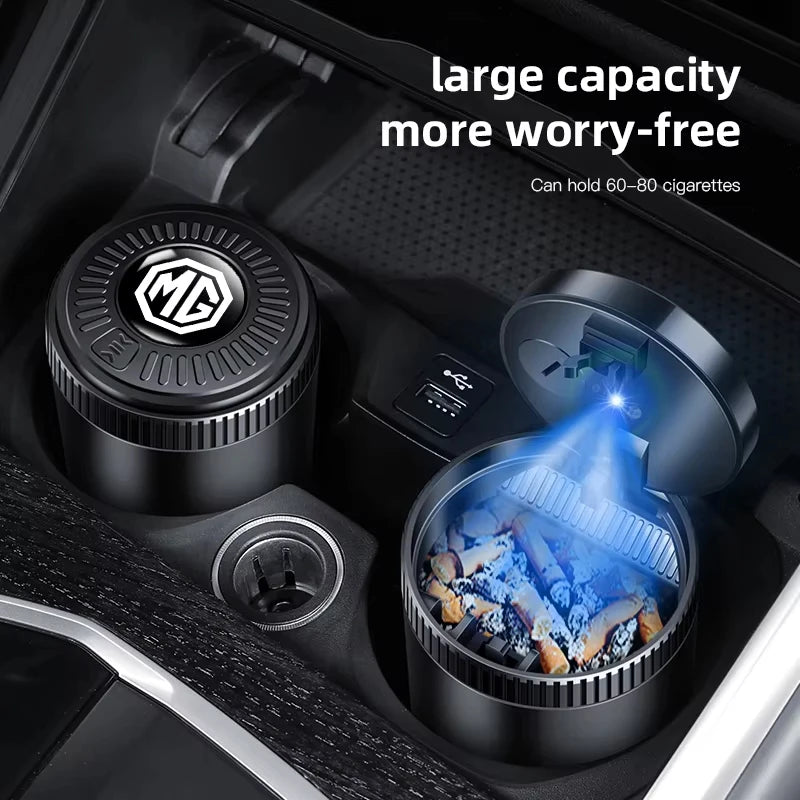 Car Ashtray LED Light Metal Inner Liner Accessories For MG ZST ZS MG3 MG5 GT GS Hector ZX EZS EHS Energy MG3SW EZS-Pure Electric