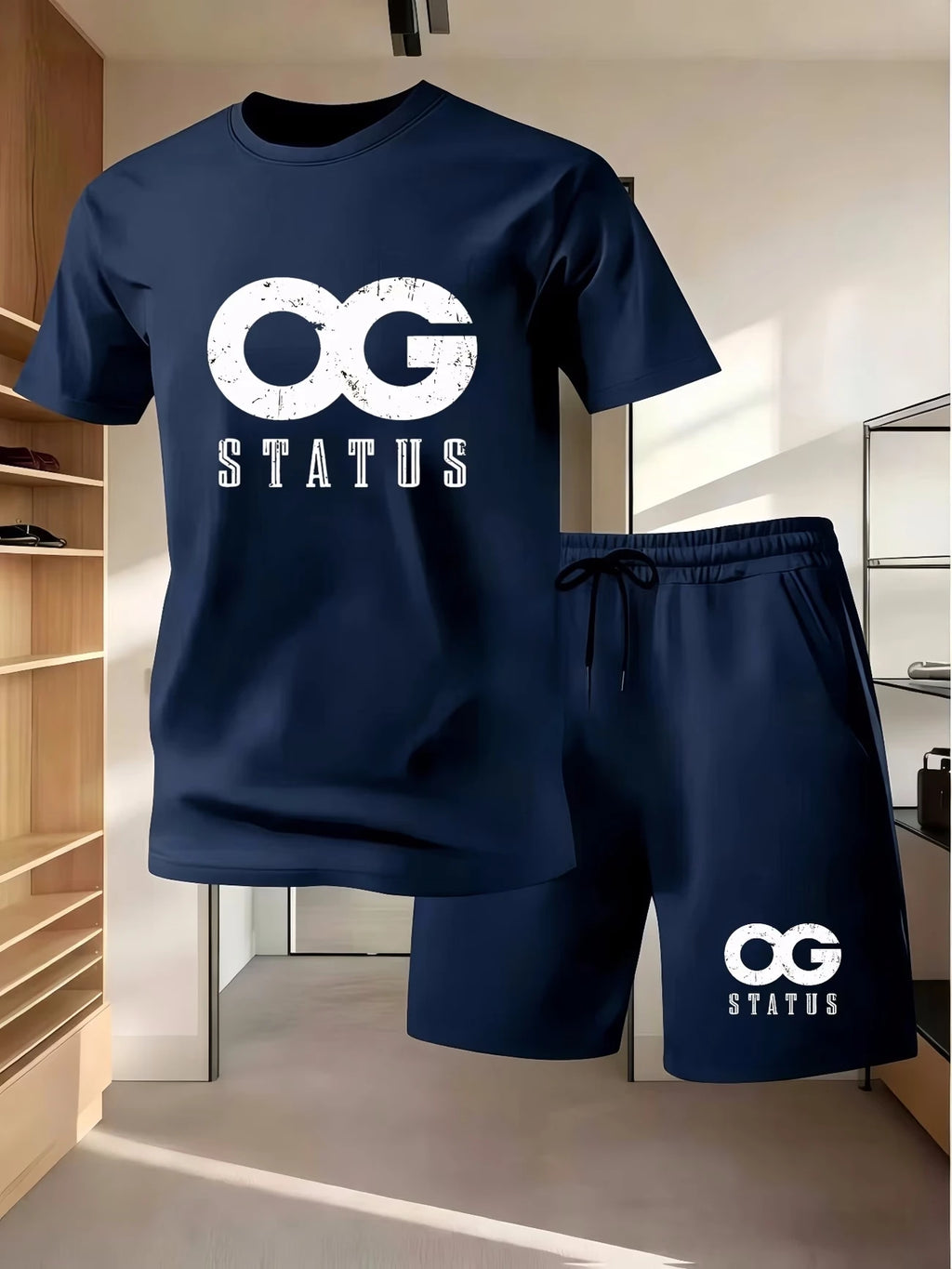 Summer Men's Tracksuit 2 Piece Set Sports Short Sleeve T-shirt Shorts Men's Running Suit Plus Size Loose T-shirt Shorts Clothing