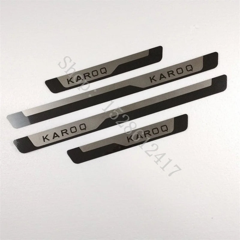 for Skoda KAROQ 2017 2018~2024 Door Sill Strip Stainless Steel Scuff Plate Peda Pedal Cover Car Styling Stickers car Accessories