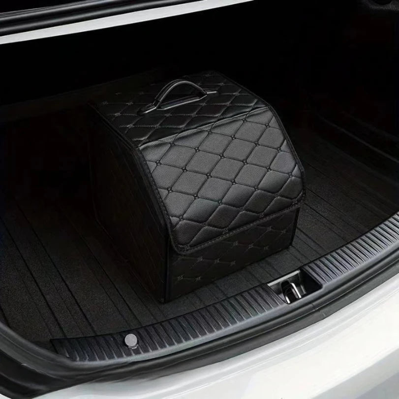 Car Trunk Organizer Box Large Capacity Auto Multiuse Tools Storage Bag Stowing Tidying Leather Folding For Emergency Storage Box